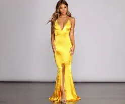 Windsor. Raelynn Satin Cross Strap Dress -Formal Dresses Online Shop 05002 0114 1