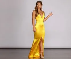 Windsor. Raelynn Satin Cross Strap Dress -Formal Dresses Online Shop 05002 0114 3