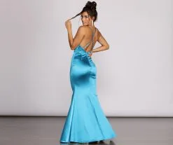 Windsor. Raelynn Satin Cross Strap Dress -Formal Dresses Online Shop 05002 0115 4