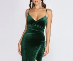 Windsor. Lydia Formal Velvet Wrap Dress -Formal Dresses Online Shop 05002 0165 4