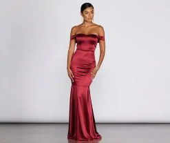 Windsor. Jayden Satin Mermaid Formal Dress