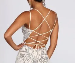 Windsor. Ginger Sequin Mesh Strappy Gown 9 Windsor. Ginger Sequin Mesh Strappy Gown -Formal Dresses Online Shop 05002 0191 4