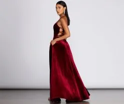 Windsor. Dakota Velvet Lace Up Evening Gown -Formal Dresses Online Shop 05002 0210 3 58c9334c 0153 438c 8ea3 23858c7f7082