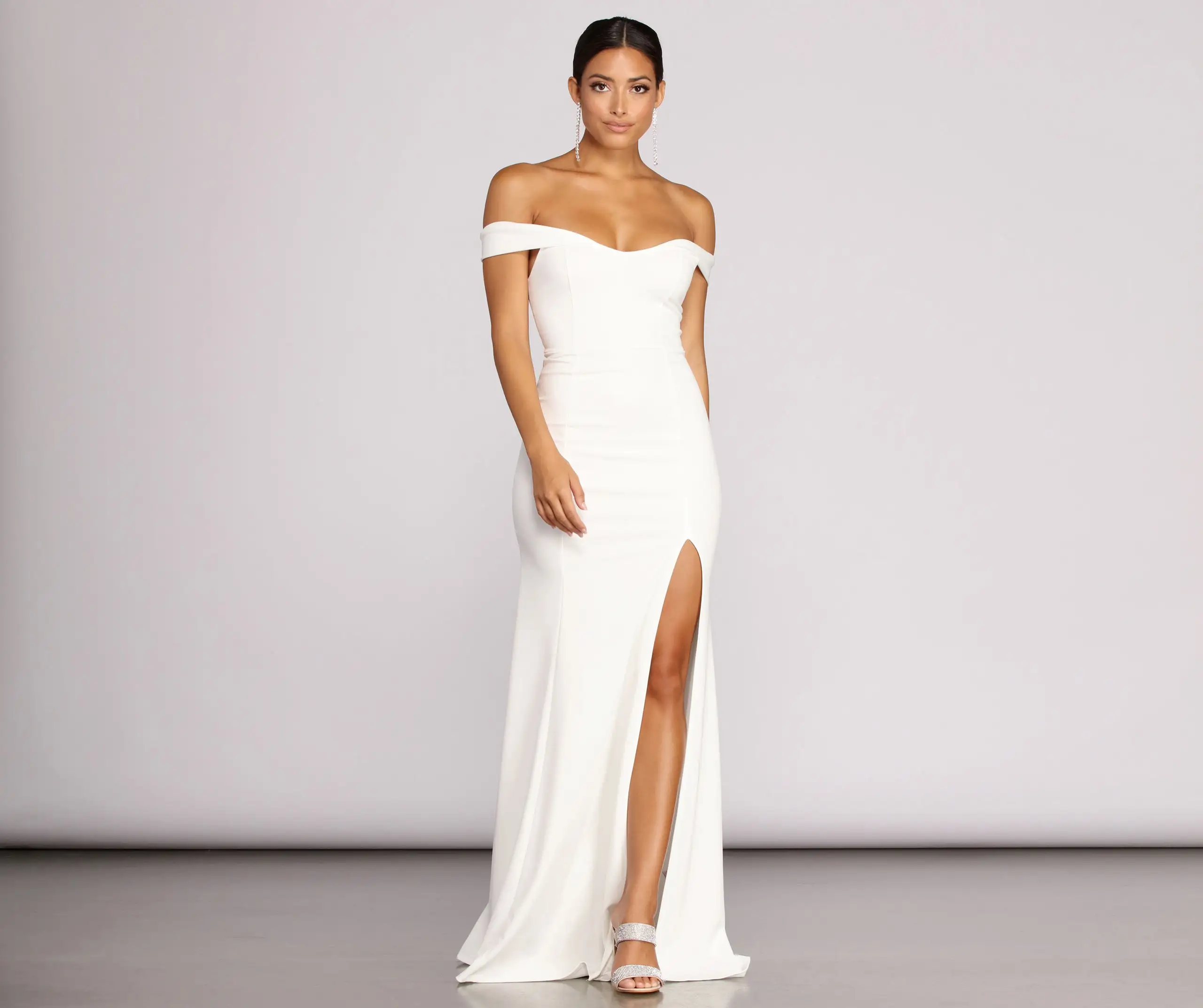Windsor. Theia Crepe Side Slit Gown 5 Windsor. Theia Crepe Side Slit Gown - Image 3