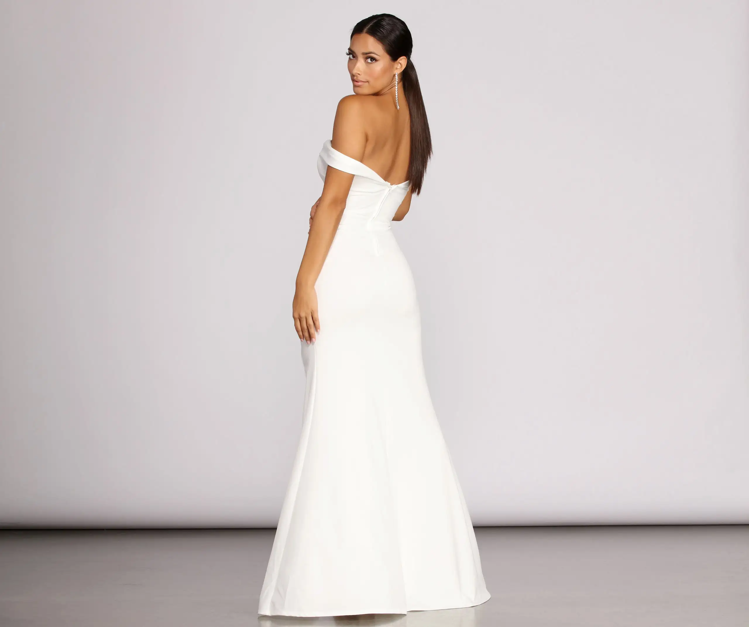Windsor. Theia Crepe Side Slit Gown 4 Windsor. Theia Crepe Side Slit Gown - Image 2