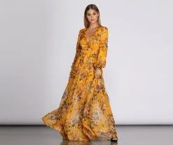 Windsor. Eliana Formal Plunging Wrap Dress