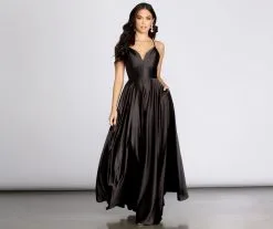 Windsor. Rowanne Satin A-Line Gown
