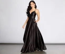 Windsor. Rowanne Satin A-Line Gown -Formal Dresses Online Shop 05002 0343 3