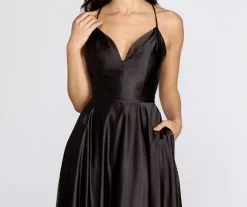 Windsor. Rowanne Satin A-Line Gown -Formal Dresses Online Shop 05002 0343 4