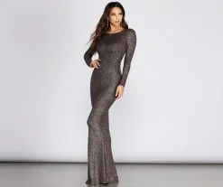 Windsor. Neann Open Back Glitter Dress -Formal Dresses Online Shop 05002 0368 3