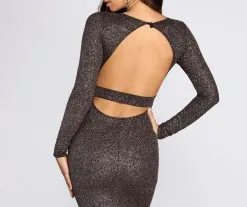 Windsor. Neann Open Back Glitter Dress -Formal Dresses Online Shop 05002 0368 4