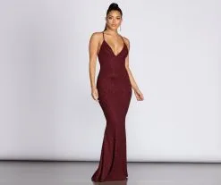 Windsor. Khloe Long Glitter Formal Gown
