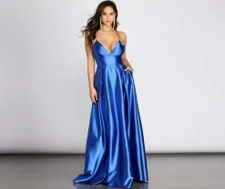 Windsor. Tawny Formal Satin Pleated Dress -Formal Dresses Online Shop 05002 0381 4 15e164f6 8bc8 4487 bead 5cea625d32cb