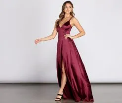 Windsor. Monique Formal Satin A-Line Dress