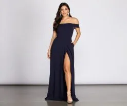 Windsor. Courtney Formal Crepe A-Line Dress