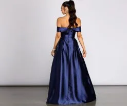 Windsor. Palmer Formal Satin Wrap Dress -Formal Dresses Online Shop 05002 0393 2