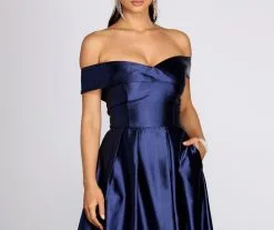 Windsor. Palmer Formal Satin Wrap Dress -Formal Dresses Online Shop 05002 0393 4