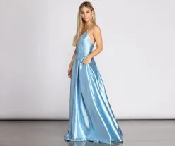 Windsor. Cate Satin Cross Back Dress -Formal Dresses Online Shop 05002 0397 3 6cde13b8 947f 4187 9211 cfb278642afe