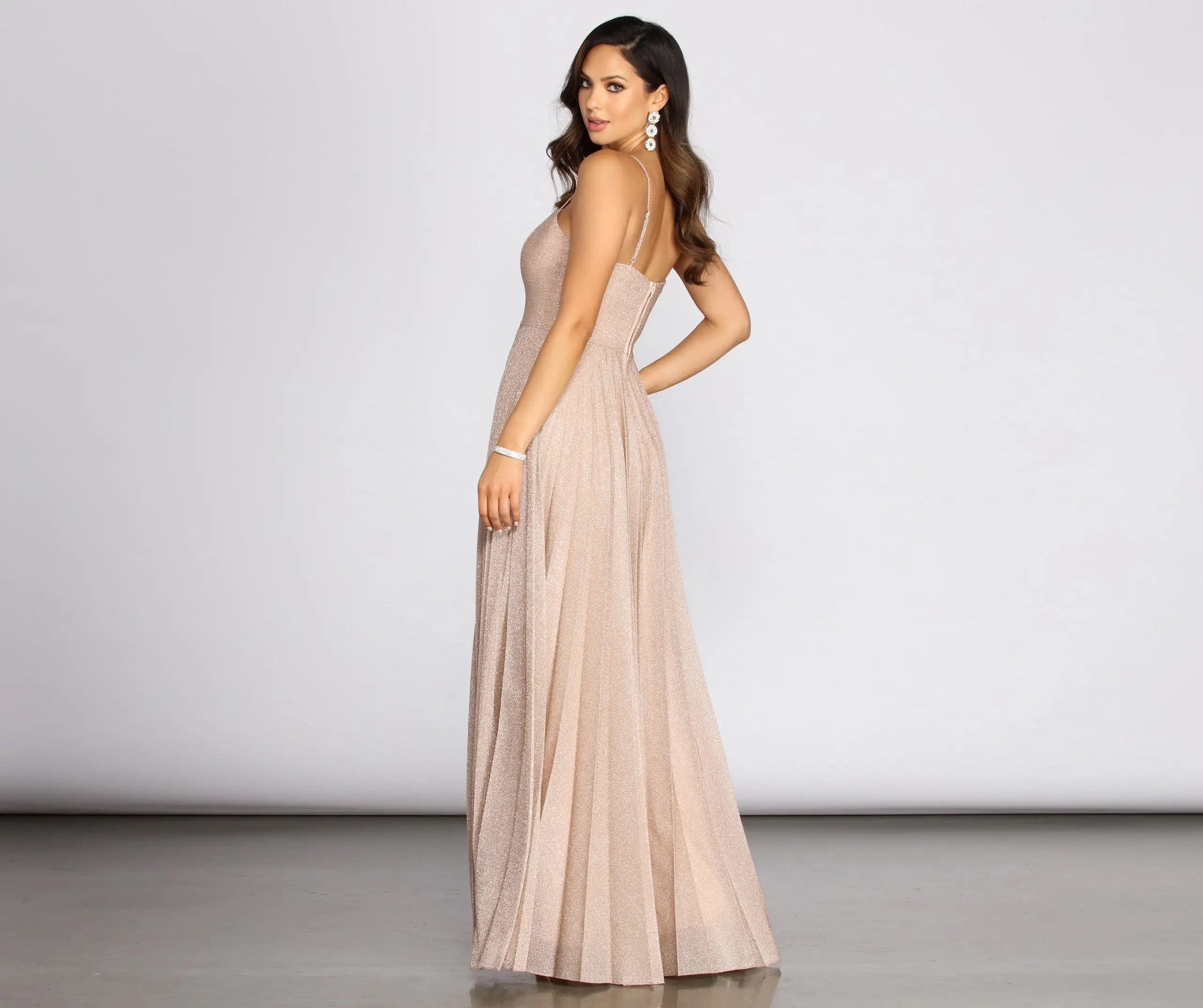 Windsor. Lisa Glitter Lurex A-Line Dress 6 Windsor. Lisa Glitter Lurex A-Line Dress - Image 4