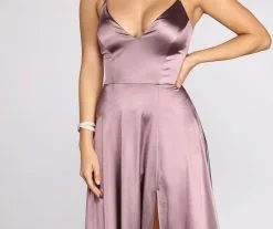 Windsor. Brielle Stretch Satin V Neck Formal Dress -Formal Dresses Online Shop 05002 0447 4 917bb2df 6b13 4c73 9677 66bf9c821ffb