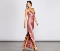 Windsor. Chantel Cowl Back Satin Dress -Formal Dresses Online Shop 05002 0514 2