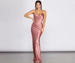 Windsor. Chantel Cowl Back Satin Dress -Formal Dresses Online Shop 05002 0514 3