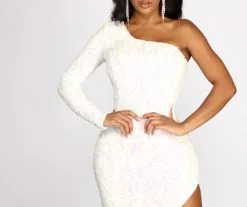 Windsor. Paige One Sleeve Sequin Dress -Formal Dresses Online Shop 05002 0520 4