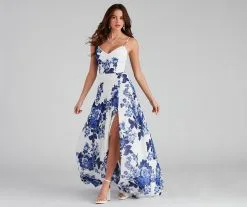 Windsor. Kiana Floral Chiffon A-Line Dress