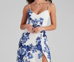 Windsor. Kiana Floral Chiffon A-Line Dress -Formal Dresses Online Shop 05002 0543 4 79c2a79e eb8e 46a3 928b 2670e81e06f4