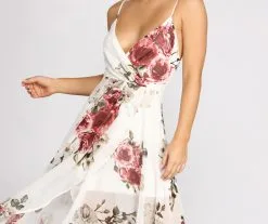 Windsor. Claire Floral Chiffon Wrap Dress -Formal Dresses Online Shop 05002 0607 4 1