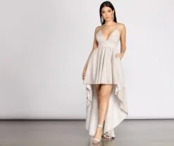 Windsor. Justine Glitter High-Low Dress -Formal Dresses Online Shop 05002 0627 1
