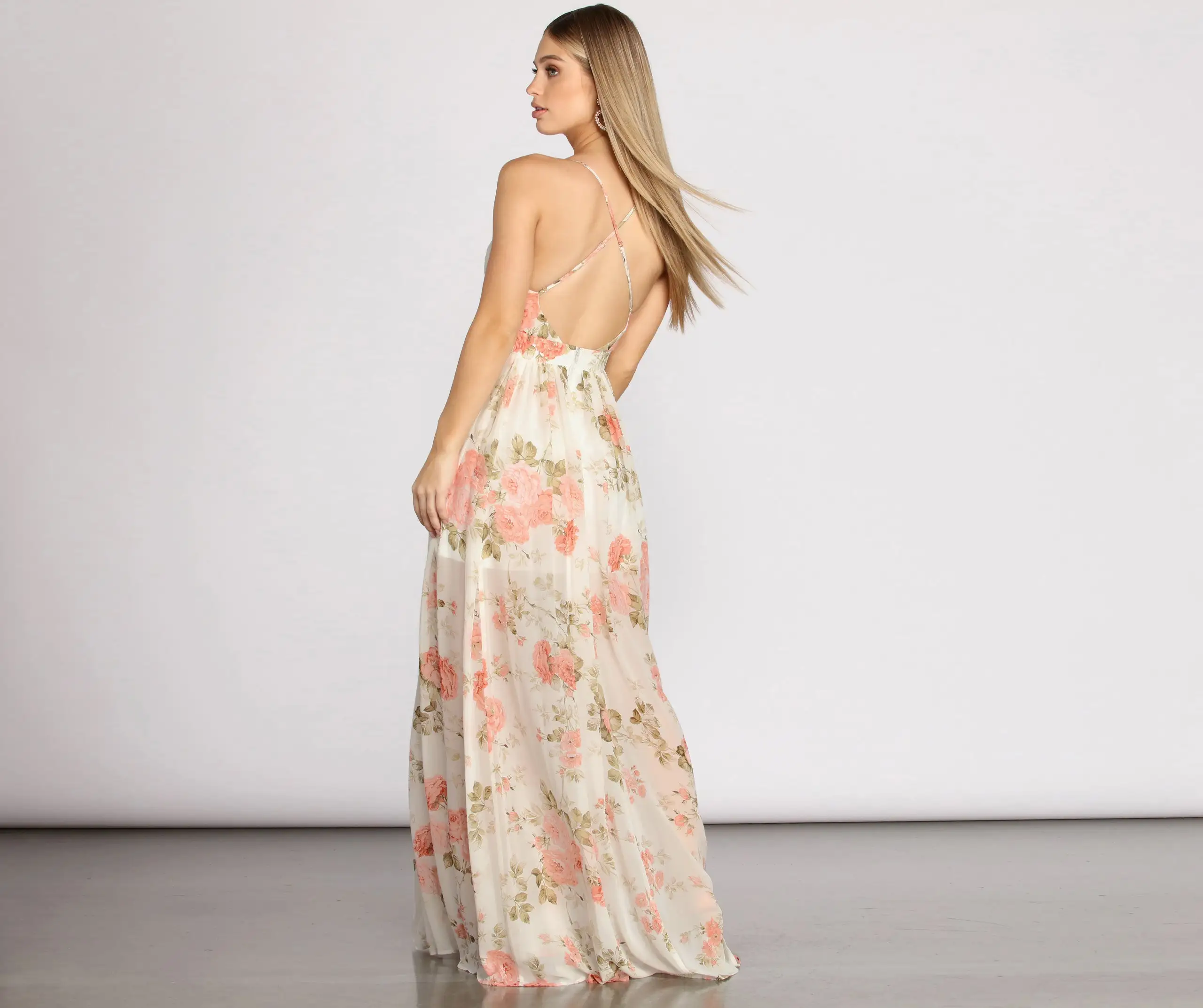 Windsor. Tori Floral Chiffon A-Line Dress 4 Windsor. Tori Floral Chiffon A-Line Dress - Image 2