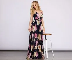Windsor. Malie Formal Floral Chiffon Dress