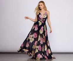 Windsor. Malie Formal Floral Chiffon Dress -Formal Dresses Online Shop 05002 0687 3 3c7c63b0 da27 4256 a22a e3453e00c2da