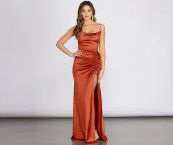 Windsor. Ksenia Cowl Neck Satin Dress -Formal Dresses Online Shop 05002 0721 4