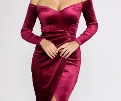 Windsor. Celeste Off The Shoulder Wrap Front Velvet Dress -Formal Dresses Online Shop 05002 0777 3 a9bc943e fa62 4555 8a0d 7b9a3166c8e9
