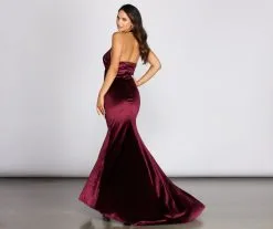 Windsor. Klarissa Front Slit Velvet Halter Dress -Formal Dresses Online Shop 05002 0852 2