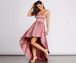 Windsor. Felicity Scallop Neck Taffeta High Low Dress -Formal Dresses Online Shop 05002 0938 3