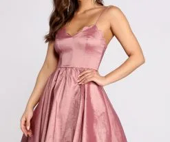 Windsor. Felicity Scallop Neck Taffeta High Low Dress -Formal Dresses Online Shop 05002 0938 4