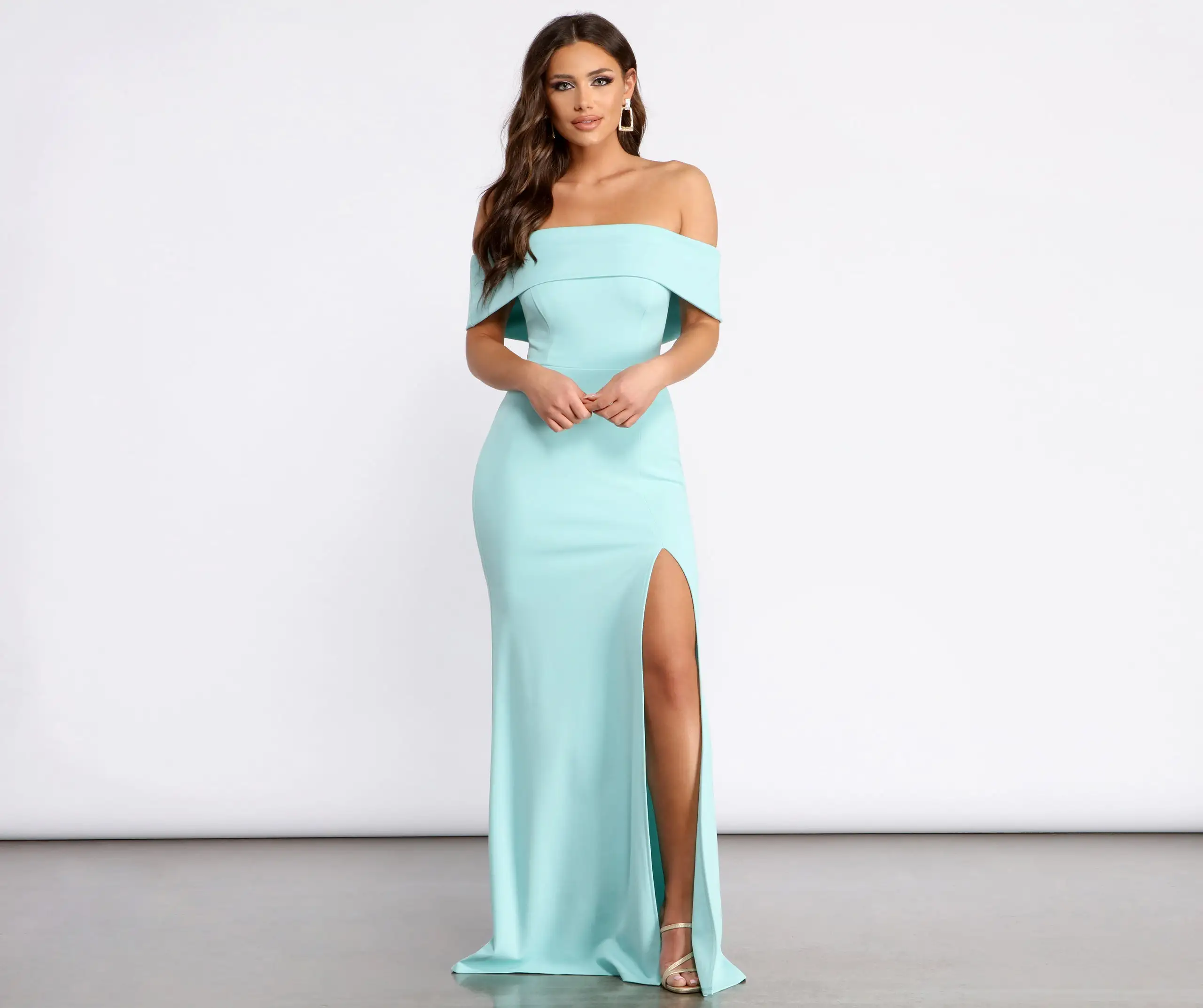 Windsor. Coralie Off Shoulder Front Slit Dress 20 Windsor. Coralie Off Shoulder Front Slit Dress - Image 18