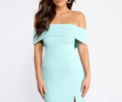 Windsor. Coralie Off Shoulder Front Slit Dress 50 Windsor. Coralie Off Shoulder Front Slit Dress -Formal Dresses Online Shop 05002 0949 3