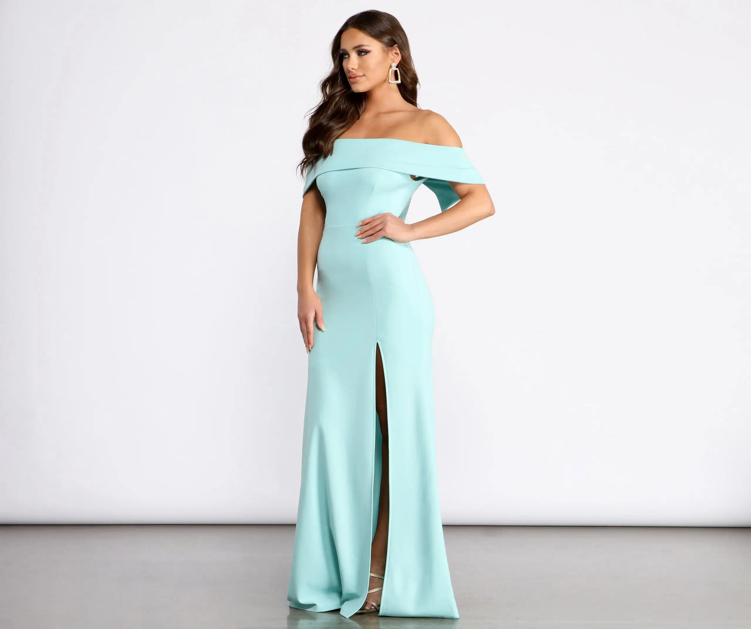Windsor. Coralie Off Shoulder Front Slit Dress 23 Windsor. Coralie Off Shoulder Front Slit Dress - Image 21