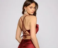 Windsor. Bristol Formal Satin Lace-Up Dress -Formal Dresses Online Shop 05002 0988 5 1