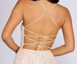 Windsor. Angelia Lace Up Back Iridescent Sequin Dress 11 Windsor. Angelia Lace Up Back Iridescent Sequin Dress -Formal Dresses Online Shop 05002 1002 5