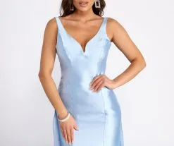 Windsor. Brenda Back Bow Satin Train Dress -Formal Dresses Online Shop 05002 1010 3
