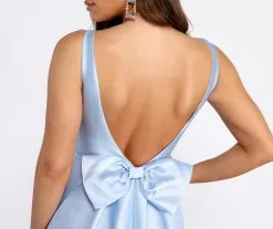 Windsor. Brenda Back Bow Satin Train Dress -Formal Dresses Online Shop 05002 1010 4