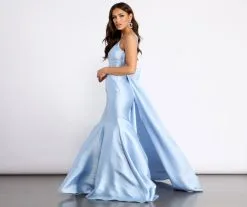 Windsor. Brenda Back Bow Satin Train Dress -Formal Dresses Online Shop 05002 1010 5