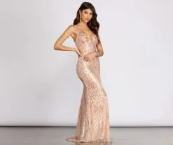 Windsor. Clarita Lace Up Back Embroidery Sequin Dress -Formal Dresses Online Shop 05002 1014 3