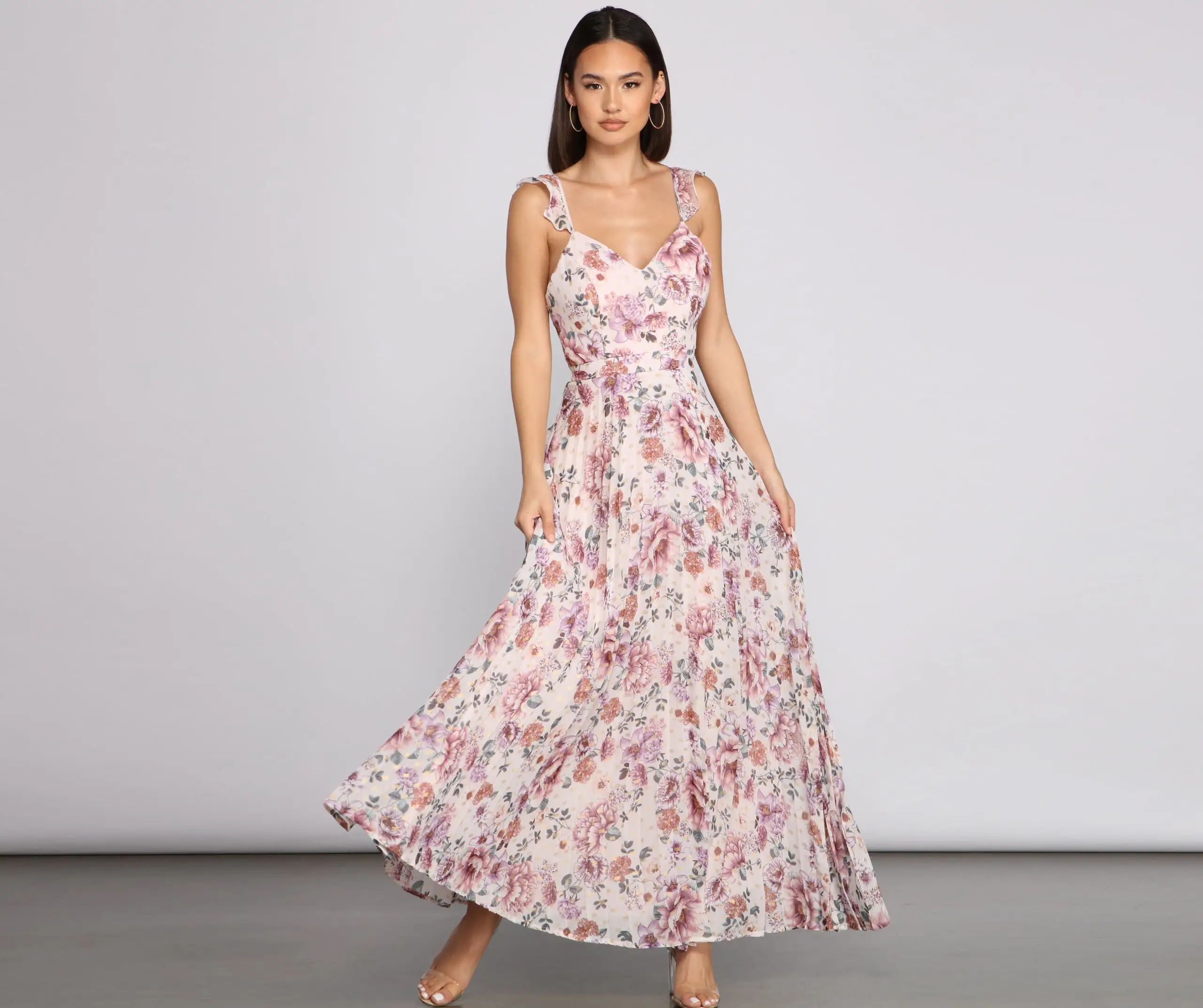 Windsor. Ava Formal Floral Pleated Dress 7 Windsor. Ava Formal Floral Pleated Dress - Image 5