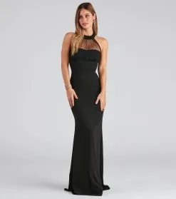 Windsor. Colette Formal Swiss Dot Crepe Dress